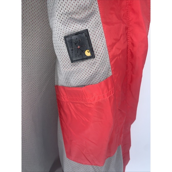 Carhartt Zippered Mesh Lined Hooded Jacket Lightweight Snap Pockets Medium 8/10 - Picture 9 of 10